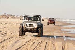 Jeep on the beach at the Outer Banks - Nags Head horse tour
