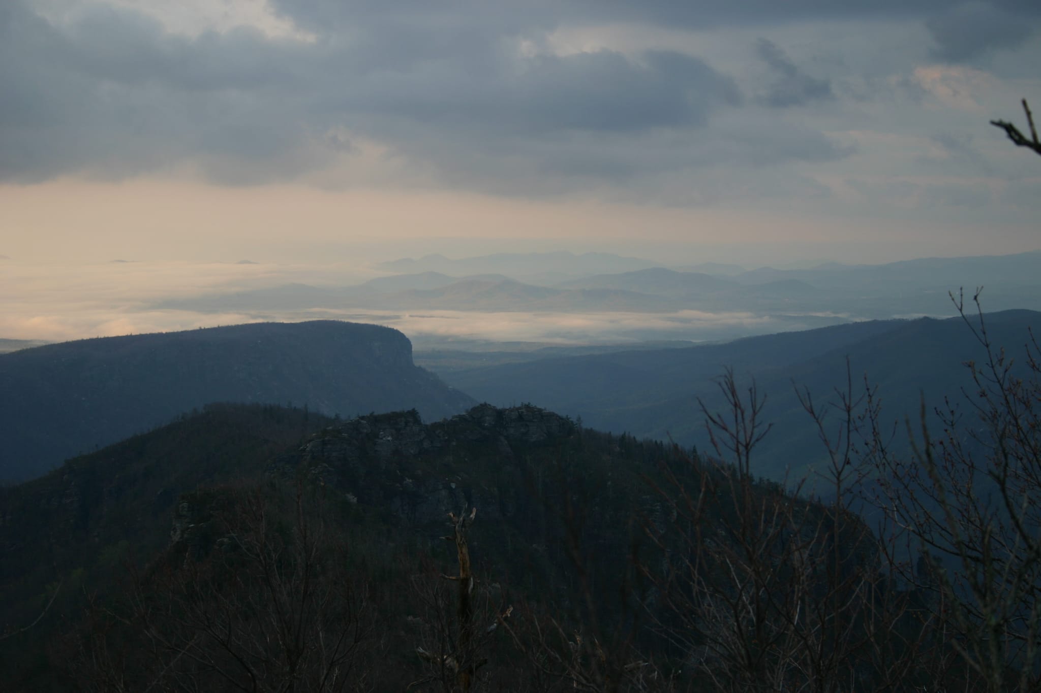 Clouds over Linville Gorge - View from Table Rock
