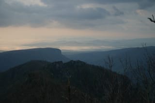 Clouds over Linville Gorge - View from Table Rock