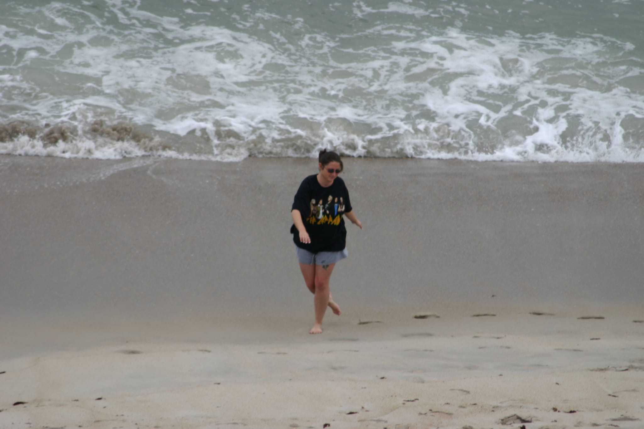 Lindsay about to be attacked by a Shark