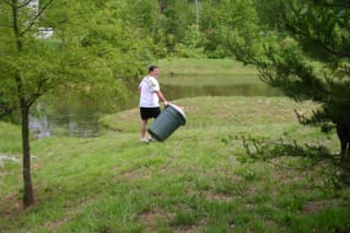 Matt taking the Snake to the pond