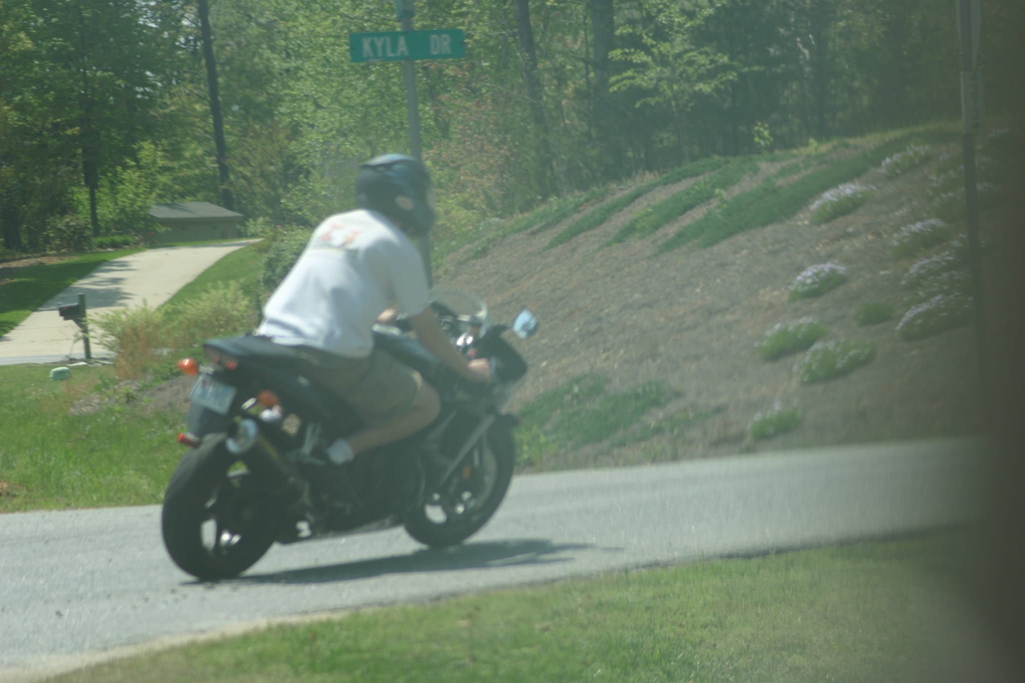 Chris riding in shorts