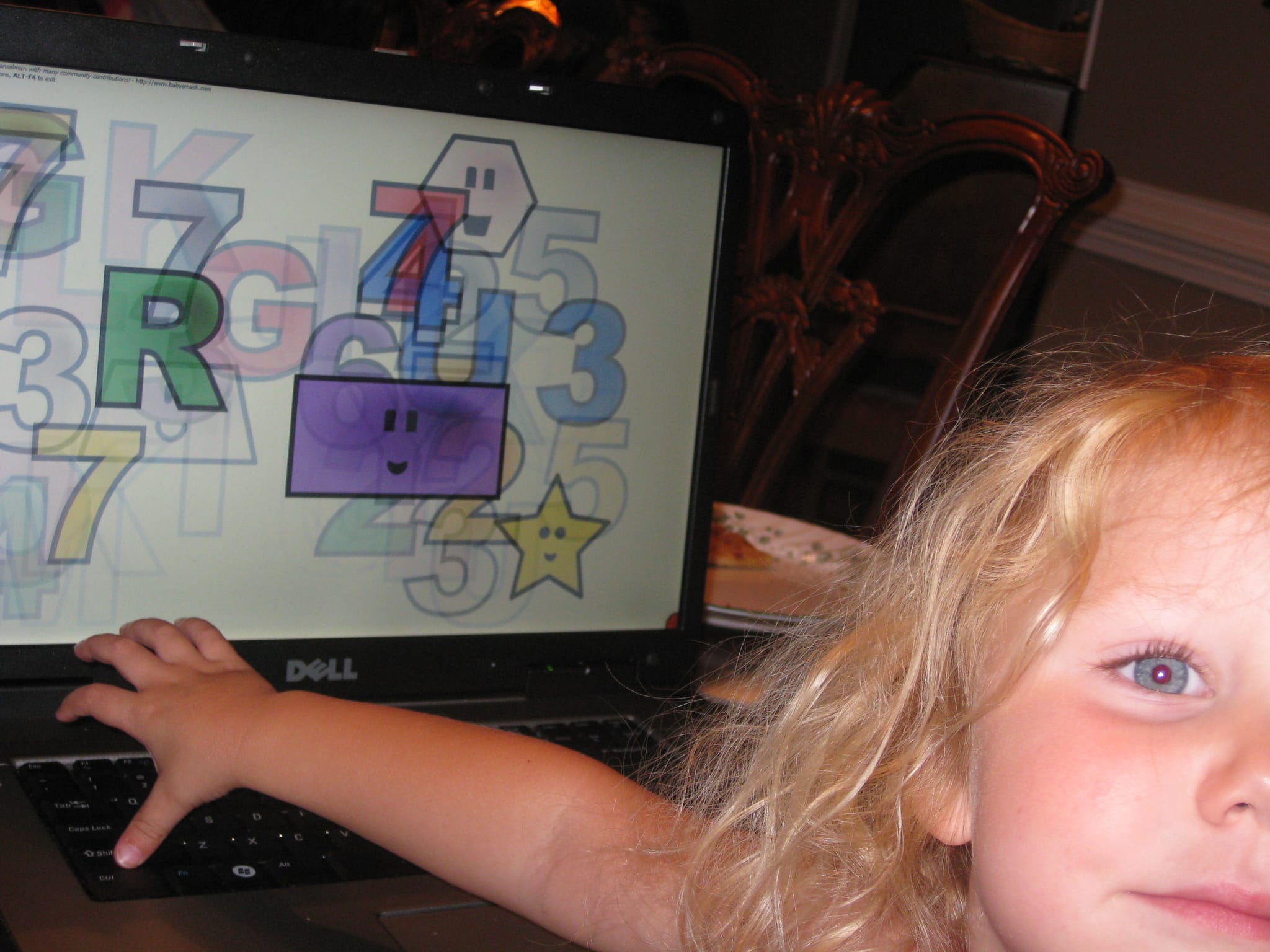 Caroline playing with BabySmash 2