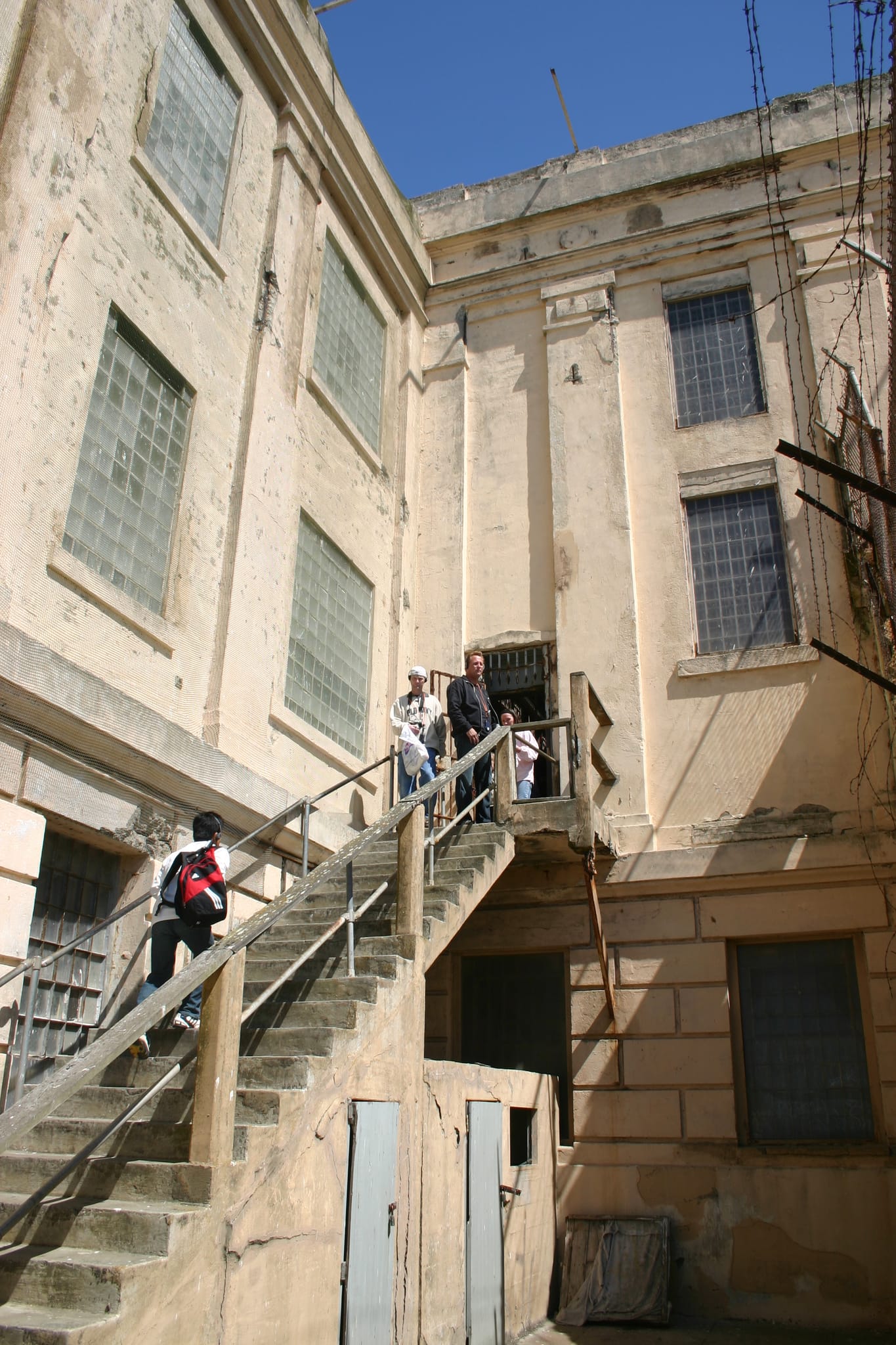 Alcatraz - Stairs from main Cell Block to the Yard