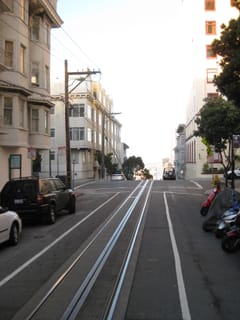 Riding the cable car - San Francisco, CA
