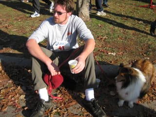Chris relaxing after running 5K