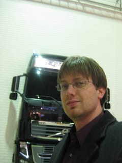 Chris at the Volvo Museum