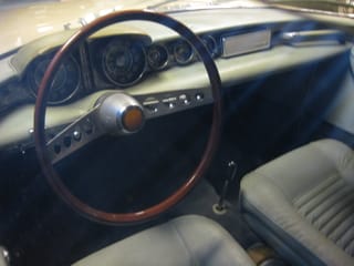 Volvo Car Museum, interior with wheel