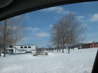 Farm with snow
