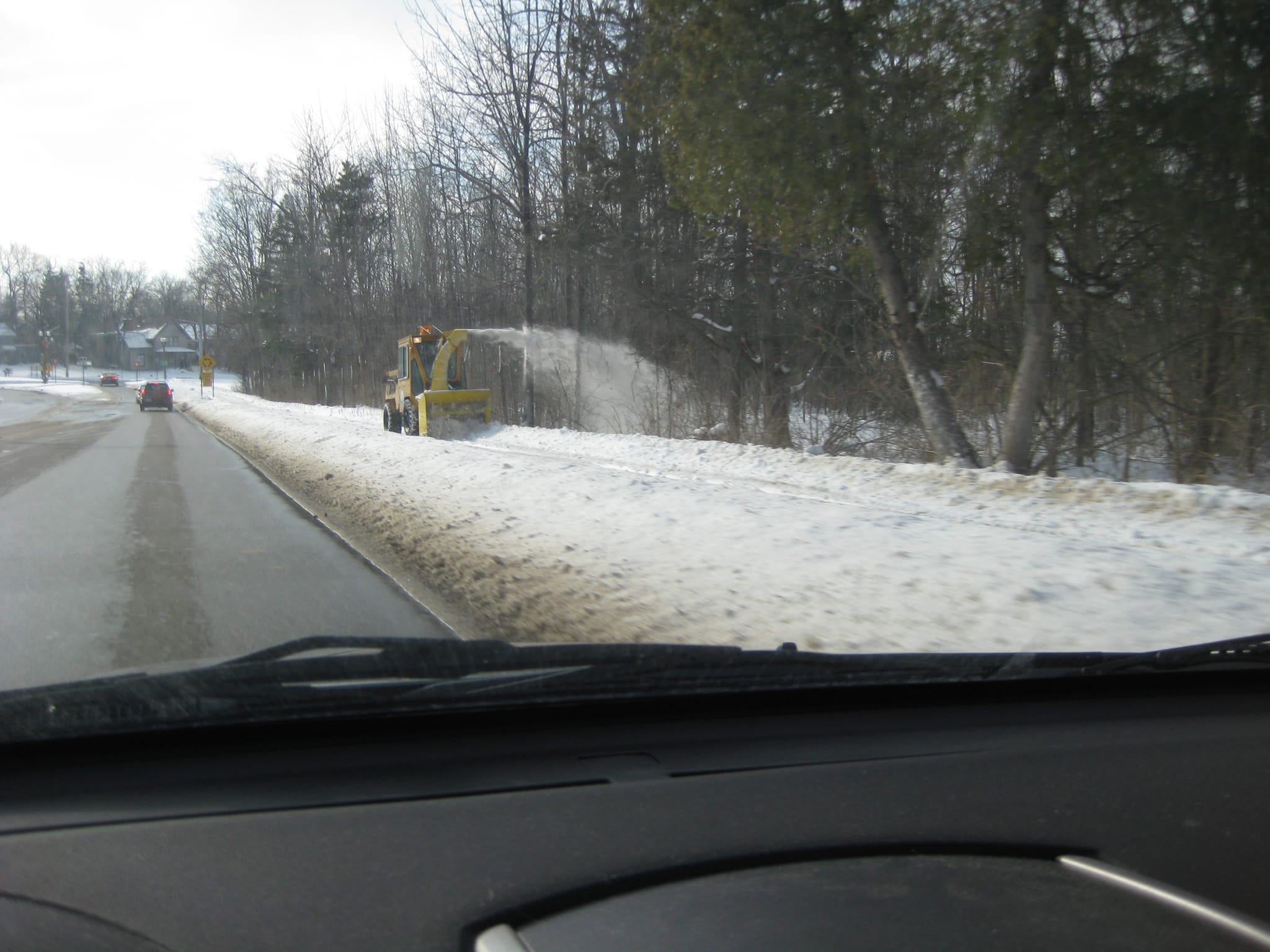 Snow blower out by Meridian Mall