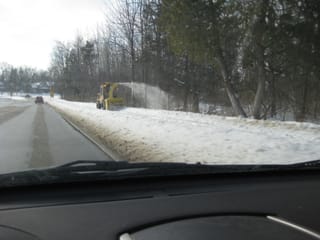 Snow blower out by Meridian Mall
