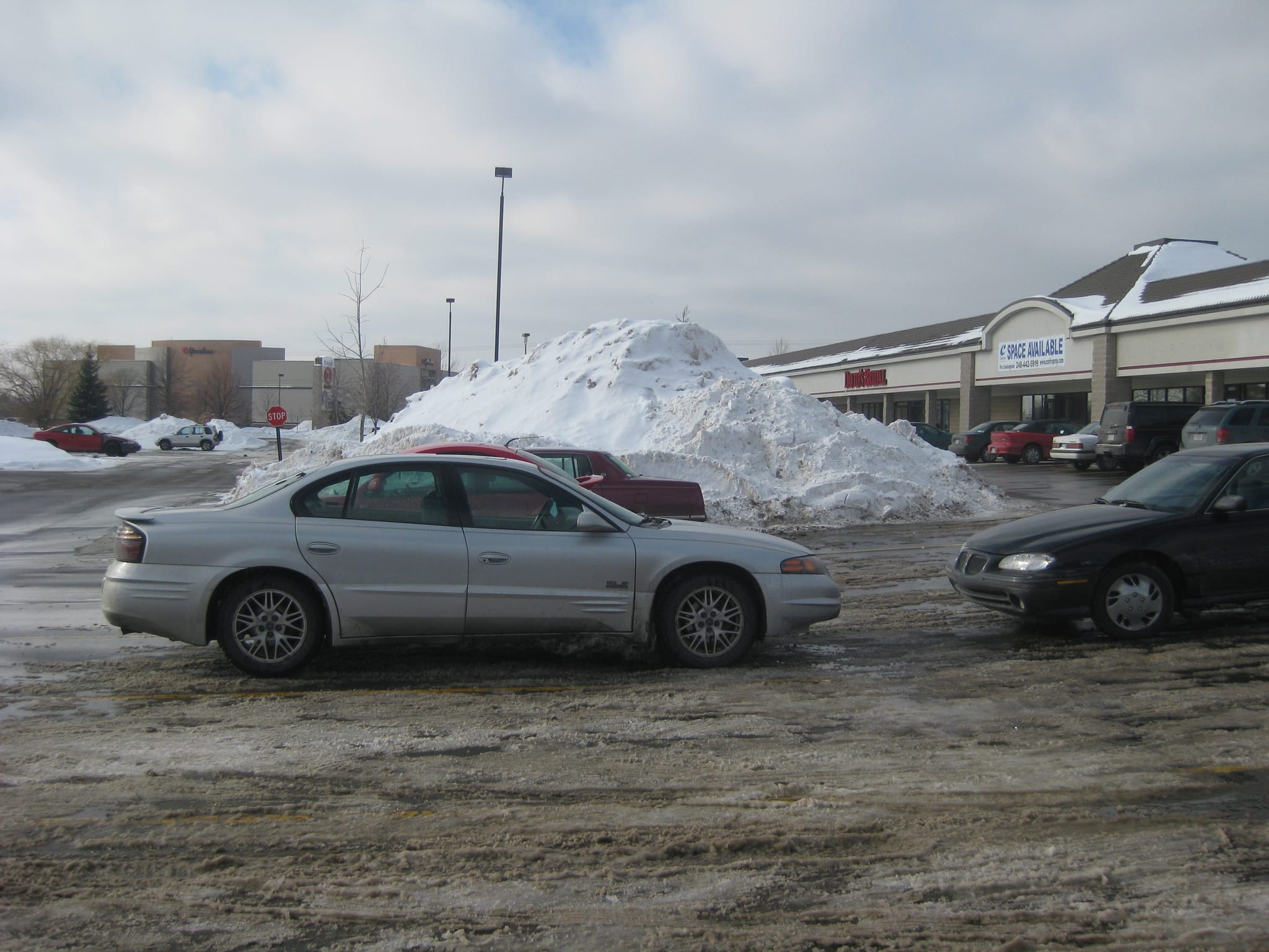 Piles twice as high as the cars