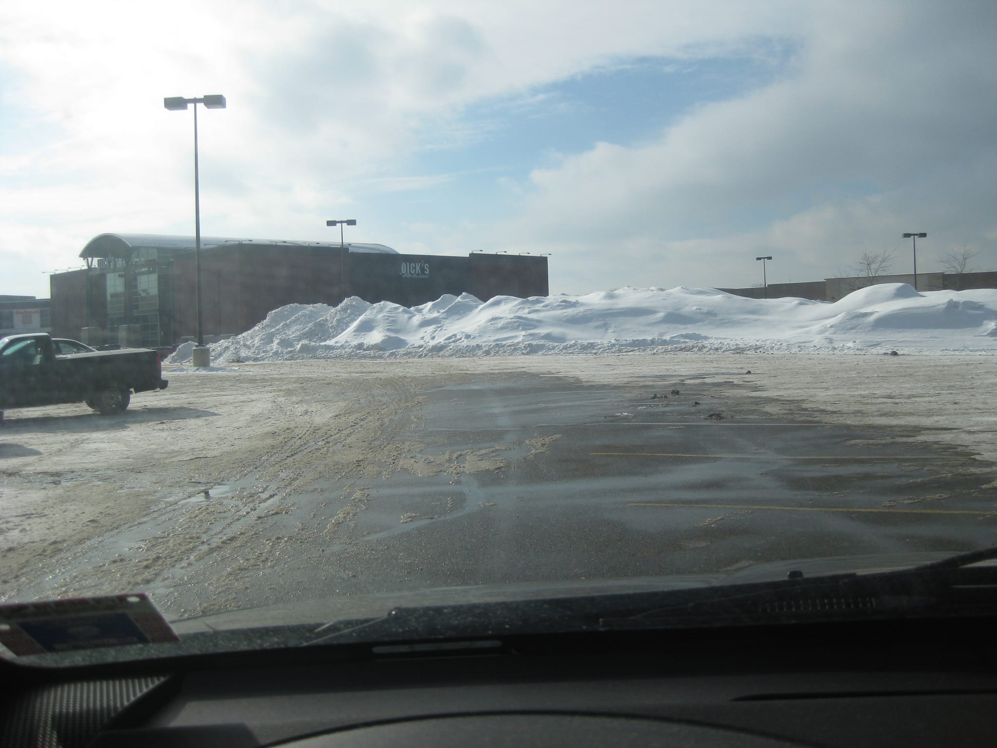 Snow piles at the Mall