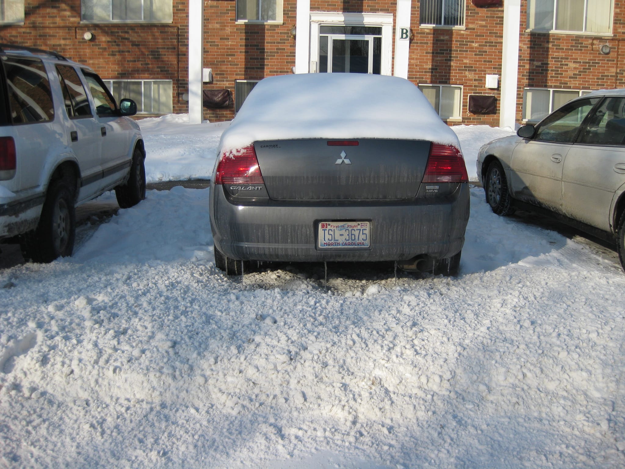 snowy car