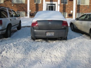 snowy car