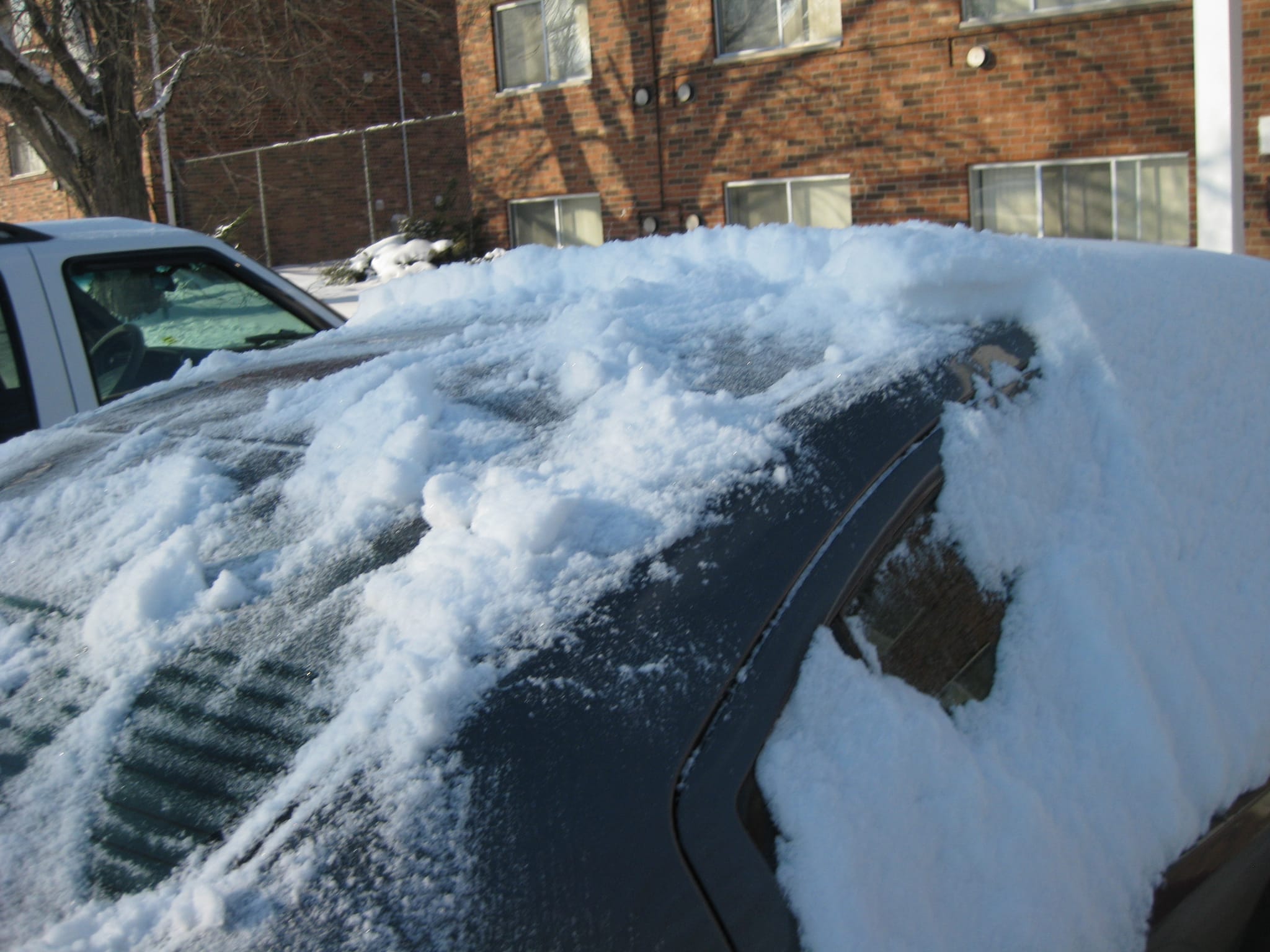 My car halfway unburied