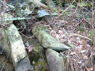 Water running into the gorge.