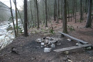 Campsite by the Linville River.