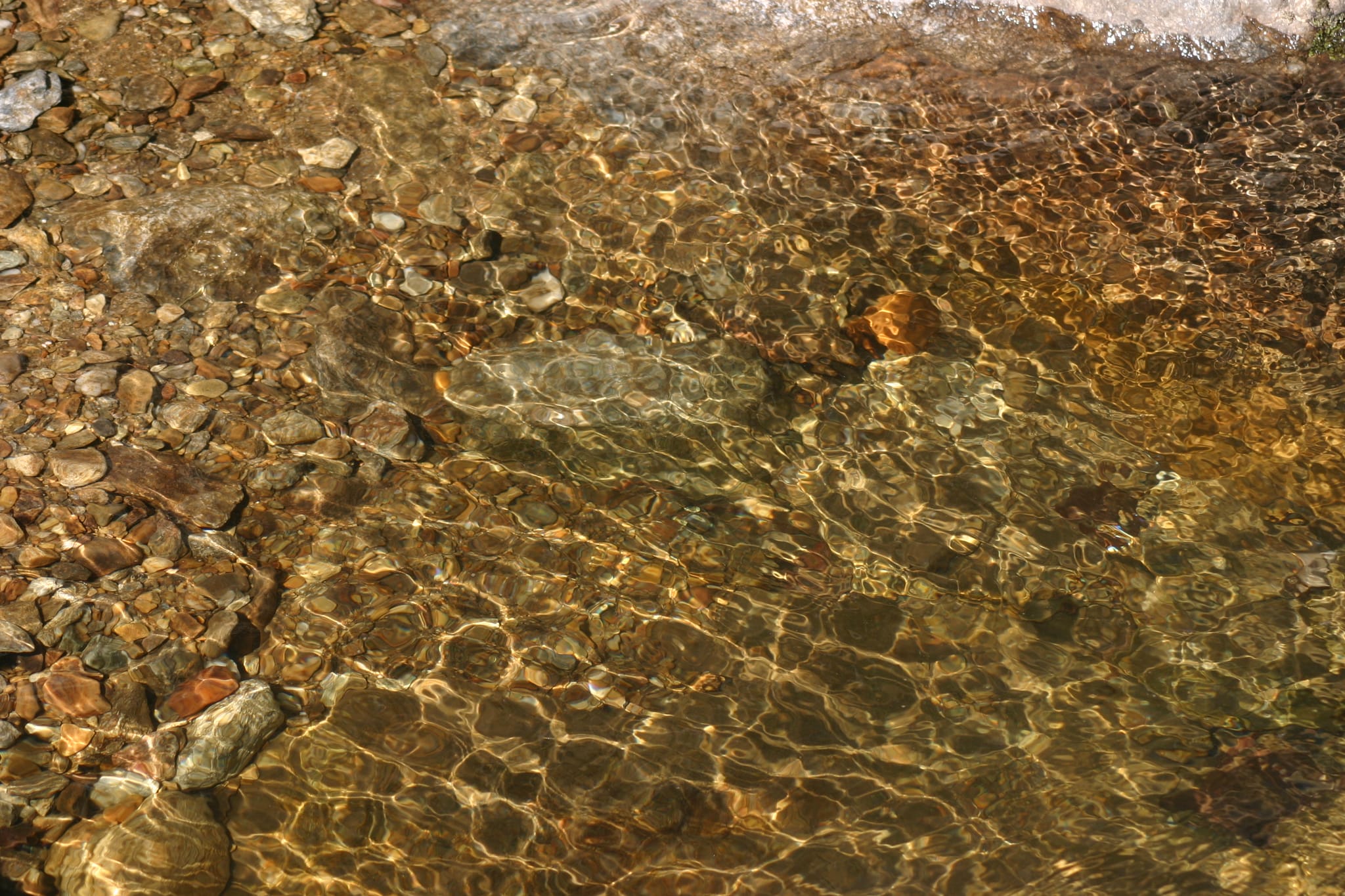 River ripples reflection and rocks