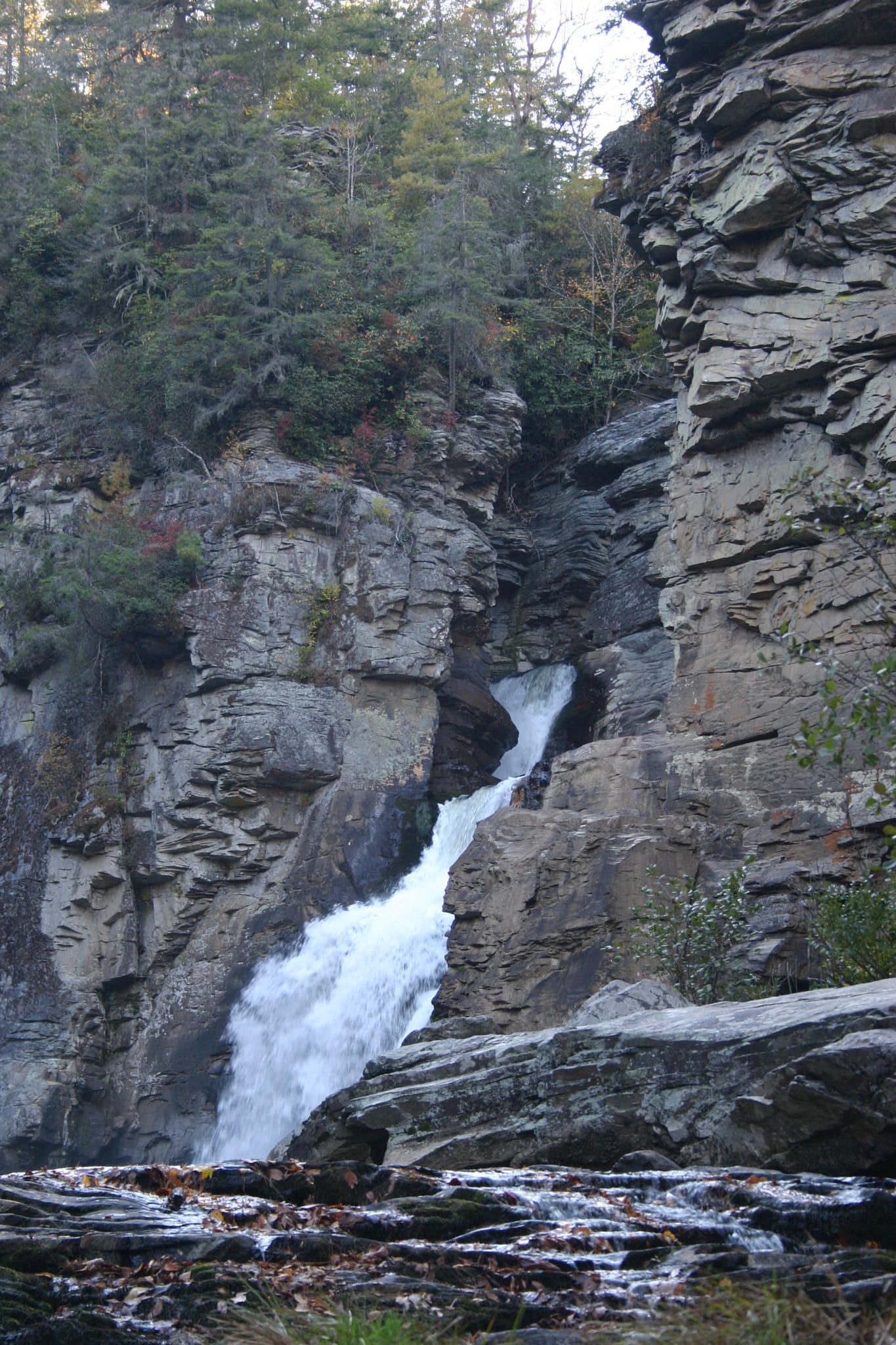 Linville Falls - Looking into the falls