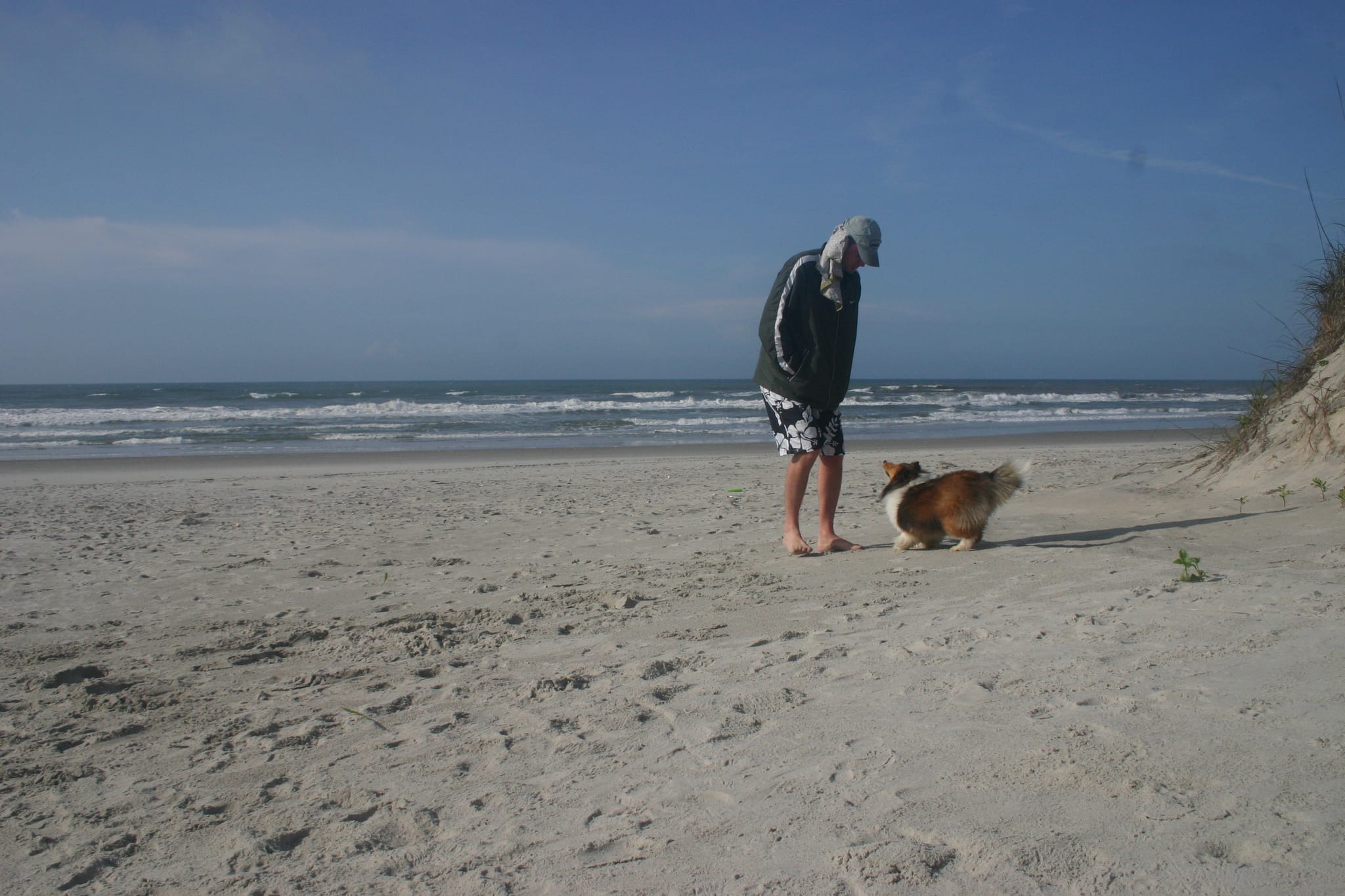 Playing with Roxy on Bear Island