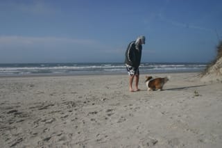 Playing with Roxy on Bear Island