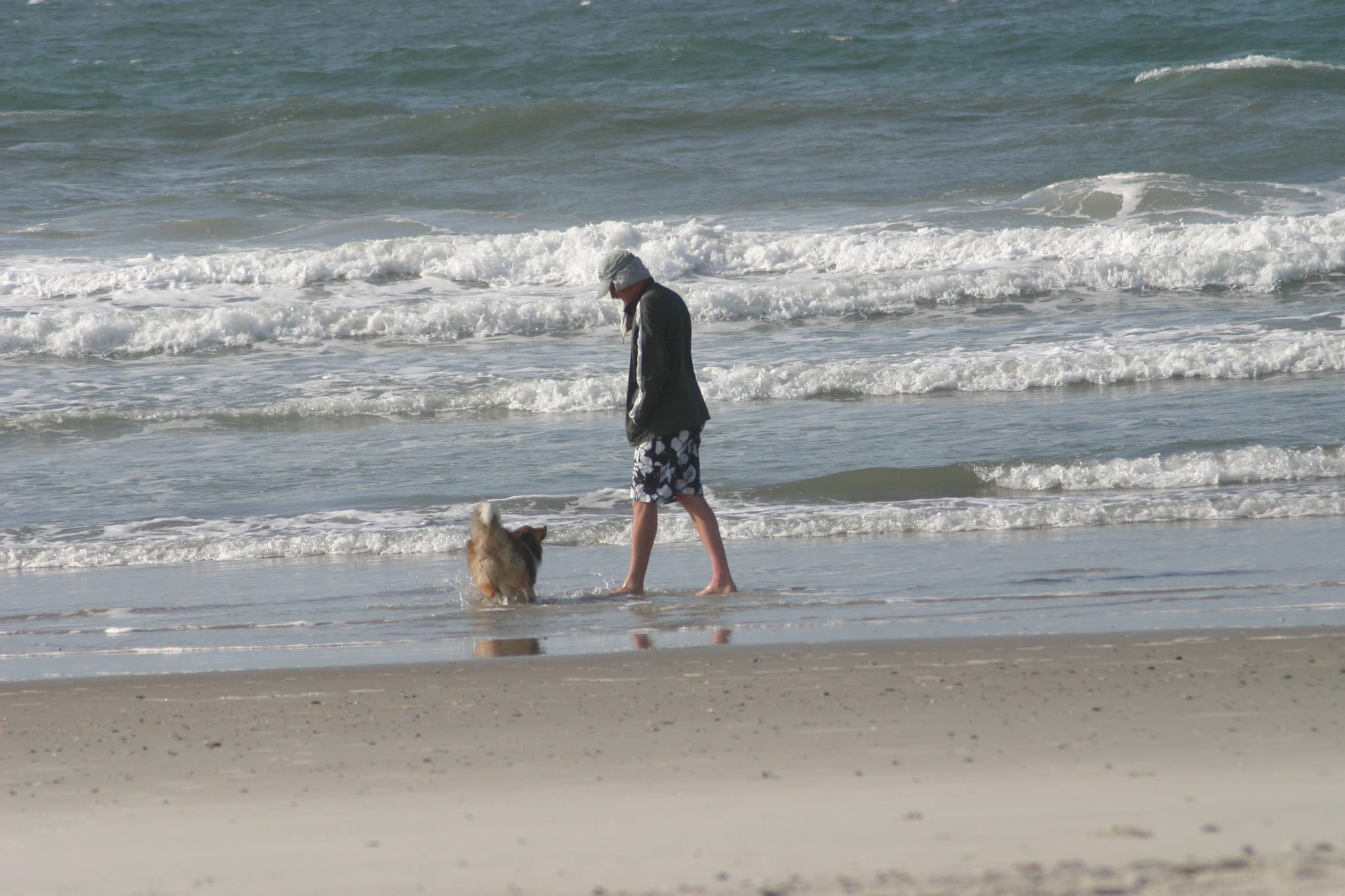 Roxy and Chris on Bear Island beach