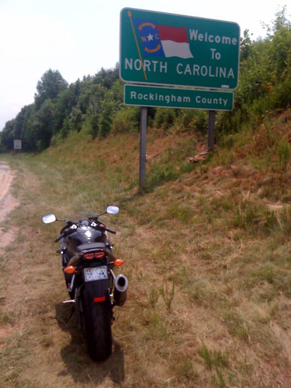 Yamaha R6 at NC State Line on Highway 220