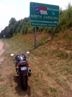 Yamaha R6 at NC State Line on Highway 220