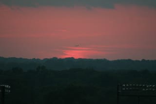 Greensboro Sunset with plane