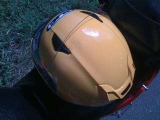 Sunday Ride - Chris's helmet is timber-proof