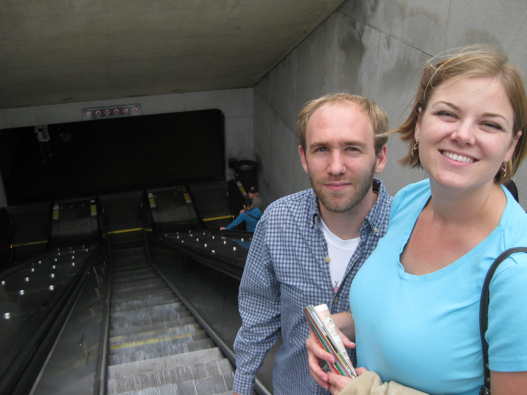 Colin and Erin entering the Metro tunnel
