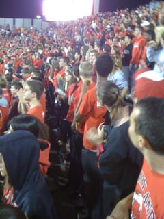 Mascot crowdsurfing - opening game - College Park, Maryland