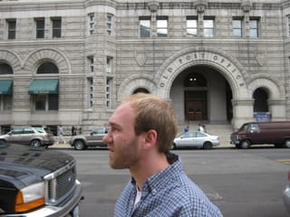 Colin in front of the Old Post Office