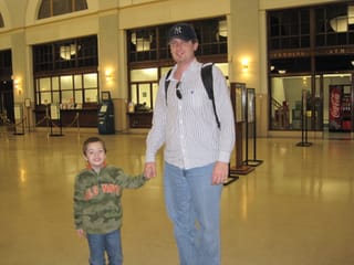 William and Uncle Chris at the Greenboro Depot