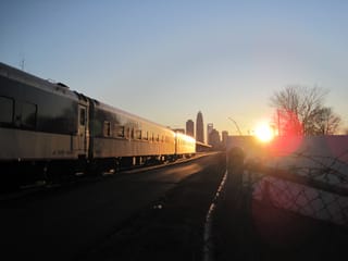 Piedmont Train leaving the Charlotte Station in the Evening
