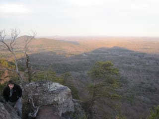 Chris on top of King's Pinnacle in Crowder Mountain State Park, NC