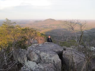 Chris on top of King's Pinnacle in Crowder Mountain State Park, NC