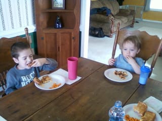 Lunch time. Grilled turkey and cheese for all.