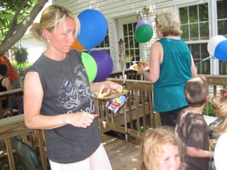 William's 5th Birthday Party - Mary, Caroline, Will, and Anne
