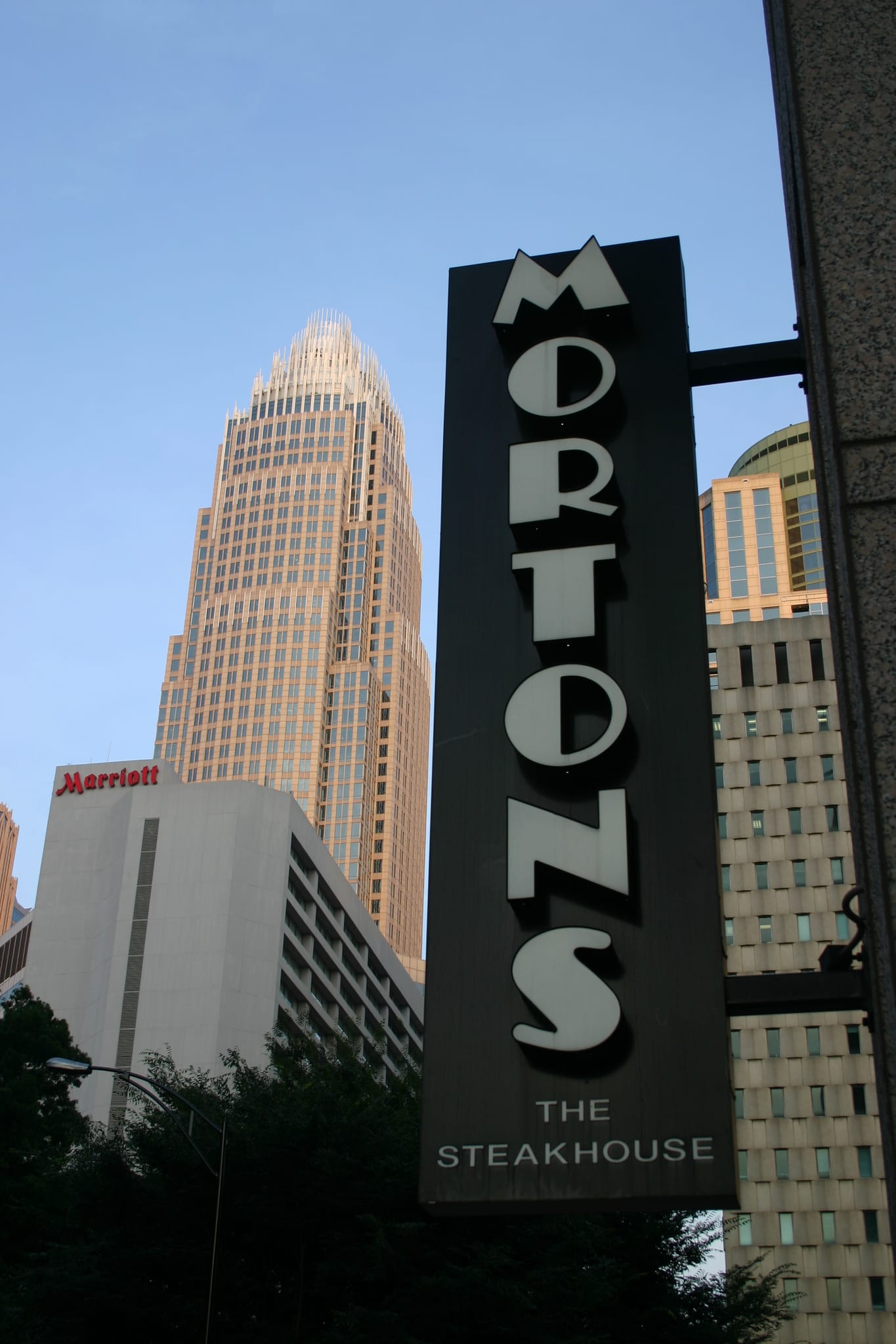 Mortons and BoA Tower in Uptown Charlotte, NC