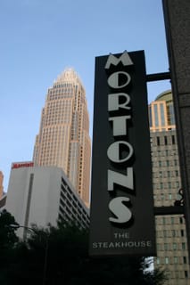 Mortons and BoA Tower in Uptown Charlotte, NC