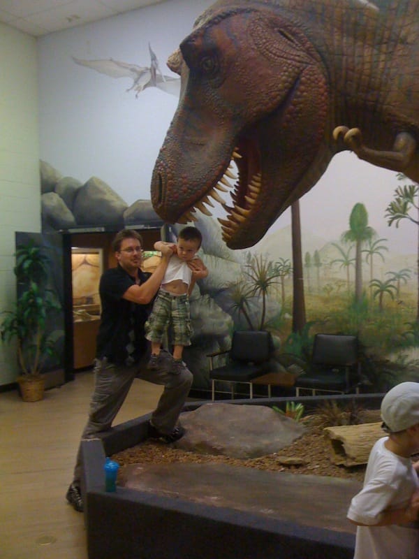 Robert is fed to the T-Rex by his Uncle Chris