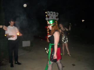 Lucas, Brittany, Bridget & sparklers - Chris's 29th Birthday Party