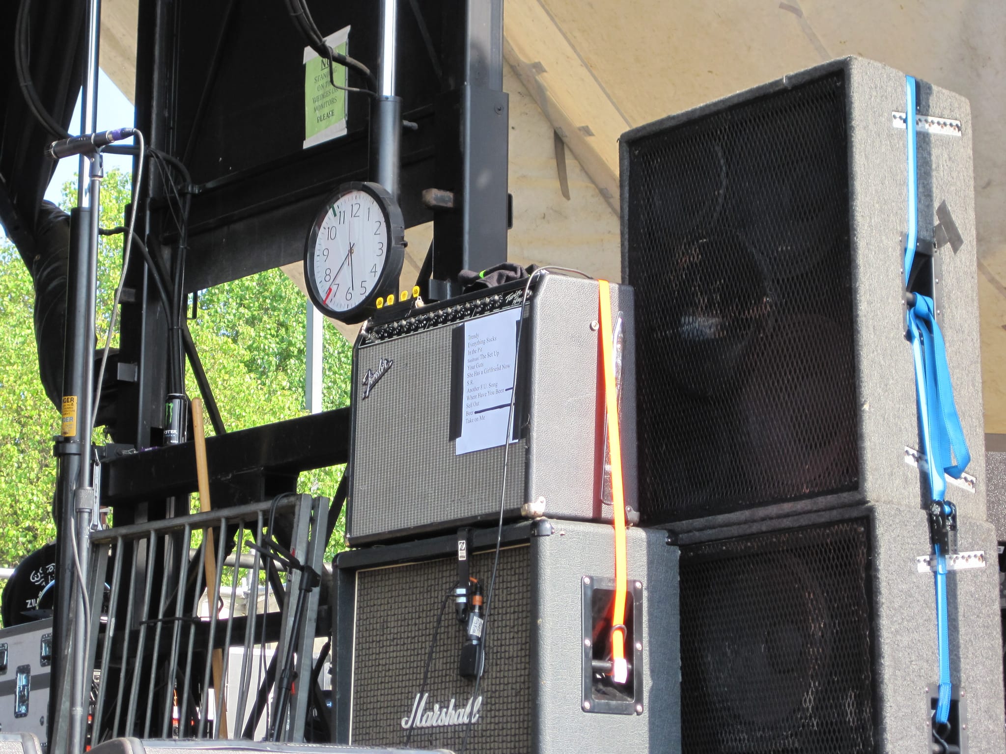 Set List for Reel Big Fish - might have to squint...