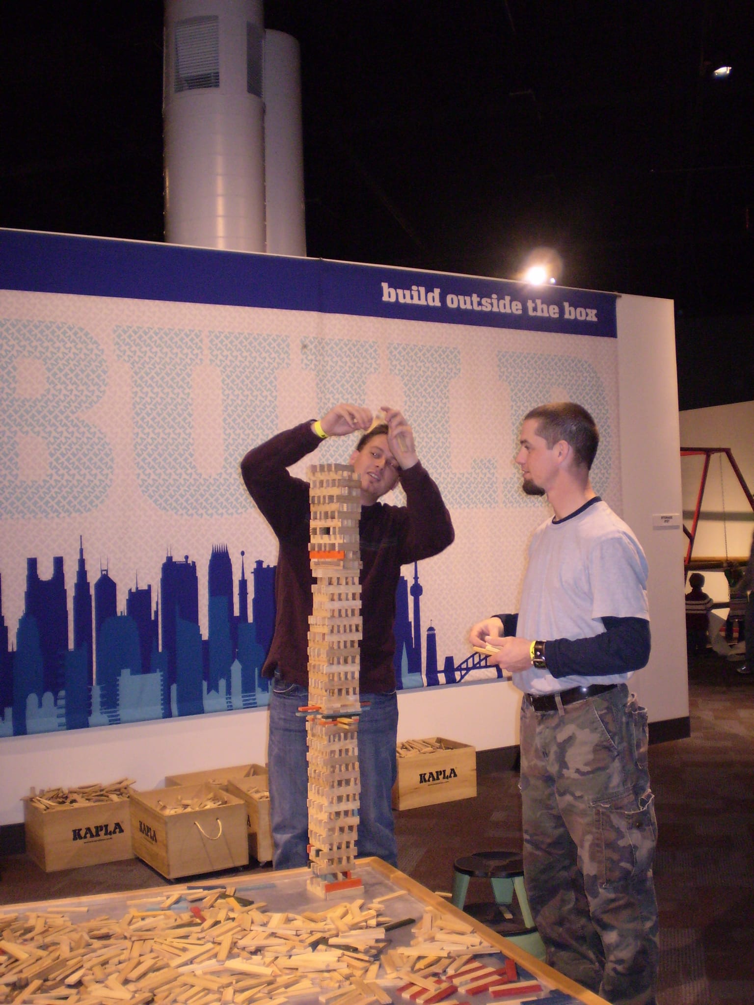 Chris & Jimmy build a tower out of blocks