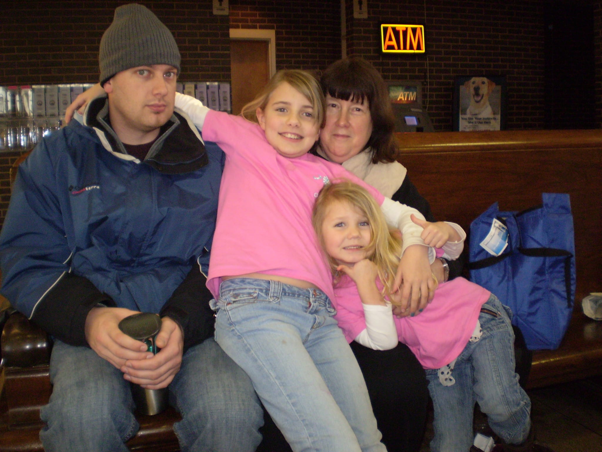 Chris, Lauren, Caroline, & Mom at the train station