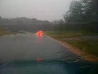Leaving the Whitewater Center in a deluge