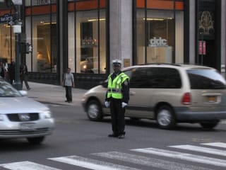 NYPD directing traffic - Manhattan Island - New York City