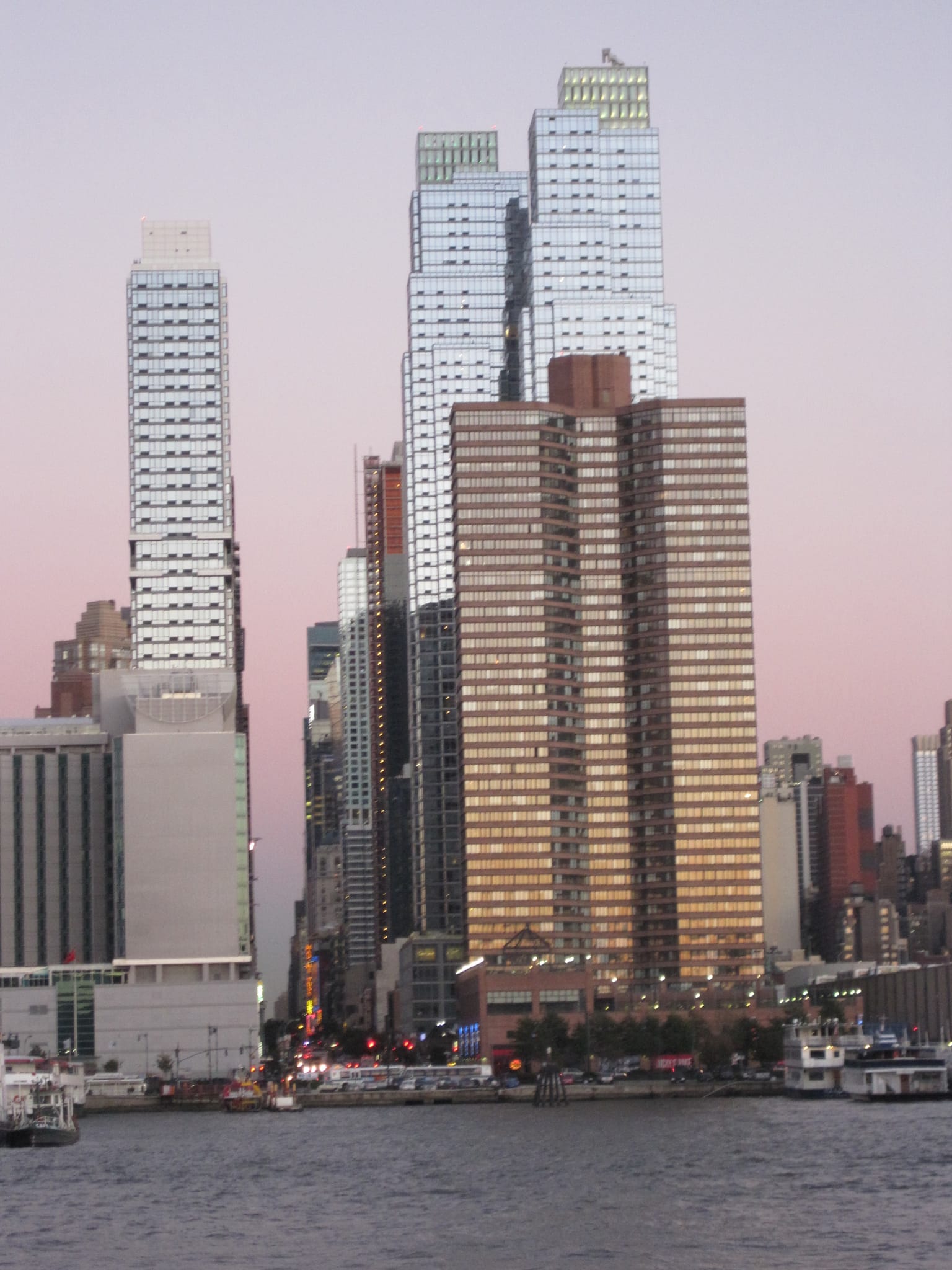 View down the street - Manhattan Island from the ferry back to NJ